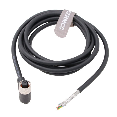 M12 A Code Right Angle 8 Pin Female to Open Shielded Industrial Aviation Sensor Cable for Automation Control 2m