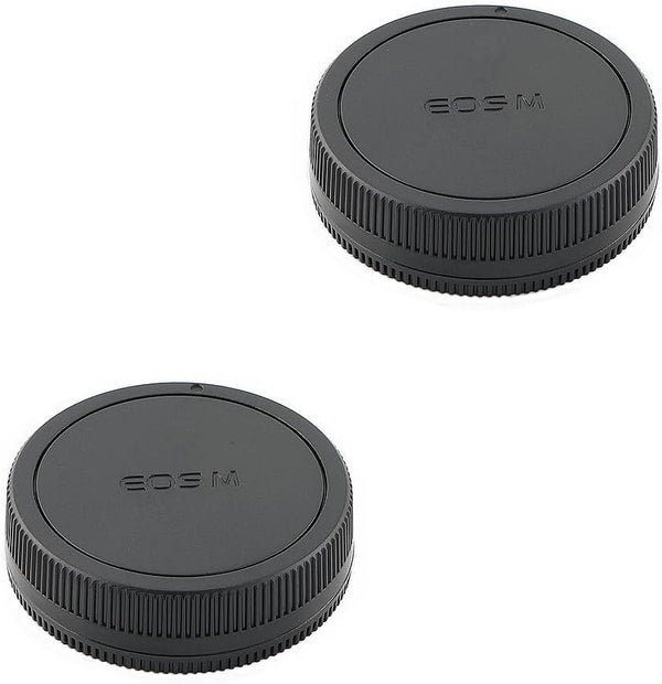 2 Pack Rear Lens Cap & Camera Body Cap Cover Kit for Canon EOS M200 M100 M50 M50 Mark II M10 M5 M6 M6 Mark II