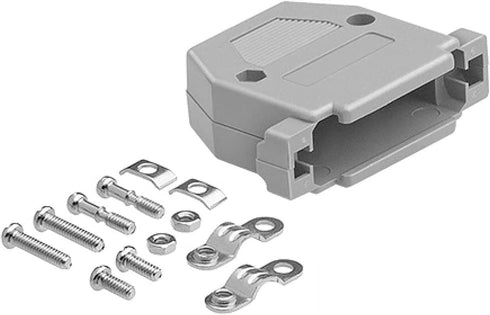 CompuCablePlusUSA.com DB25 Connector Female Solder Cup - Unshielded Plastic Hood DIY Kit for Assembling