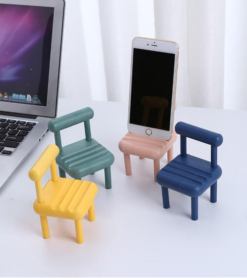 Melyaxu -1 Pack DIY Mini Chair Cell Phone Stand, Candy Color Mobile Phone Holder, Multi-Angle Chair Shape Table Phone