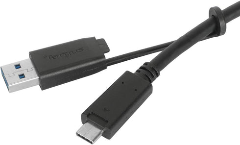 Targus 1M USB-C Male with Screw to USB-C Male Cable with USB-A Tether - ACC1133GLX