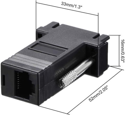 uxcell RJ45 to VGA Extender Adapter - RJ45 Female to DB15 Male Port for Multimedia Video