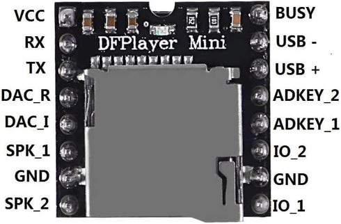 ALMOCN 2PCS YX5200 MP3 4PCS 2W 8Ohm MP3 DFPlayer Mini Player Audio Module + Round Micro Speaker Voice Decode Board
