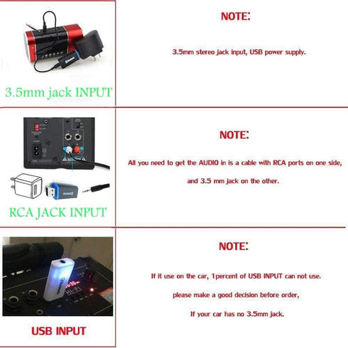 USB Bluetooth Car Adapter, Wireless Audio Adapter Kit for Home and Car Stereo Sound System with 3.5mm Cable