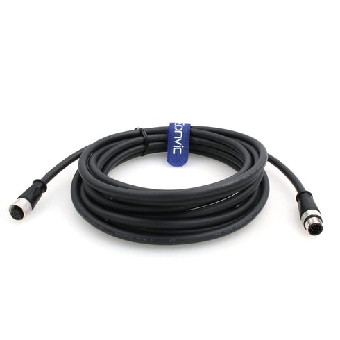 Eonvic Industrial M12 8 Pin Male to Female Aviation Sensor Connector, Waterproof M12 A Code Shielded Signal Cable