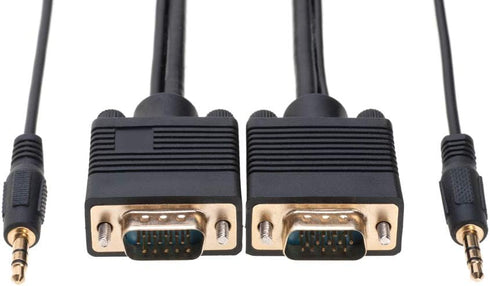 Cables Direct Online 6FT SVGA + Audio Monitor Cable - Male to Male VGA to VGA 1080P for PC, Projector, Laptop, TV