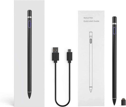 Fine Point Stylus Pen for Touch Screens, Active Pencil Compatible with iPhone, iPad Pro, Air, Mini, and Tablets (Black)