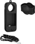 LICHIFIT Silicone Case Lens Cap - Protective Cover Shell Skin with Lanyard for Insta360 X3 Action Camera Accessories