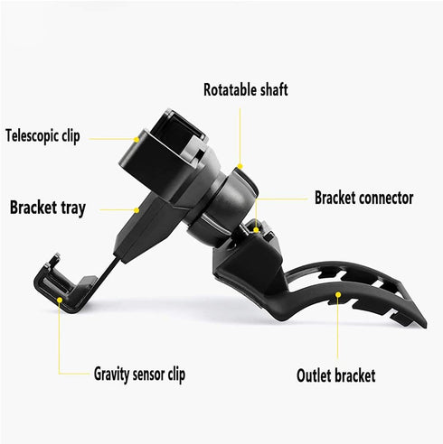 BEERTE Adjustable Phone Holder for Toyota CHR 2017-2024, Carbon Fiber Pattern Air Vent Mount for Smartphones