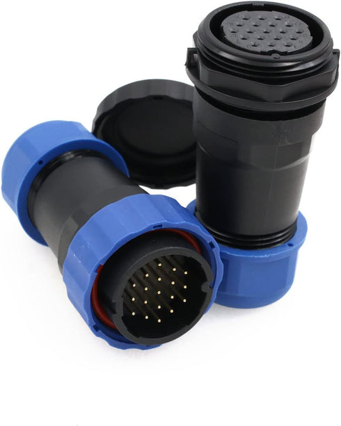 SD28 19 Pin Electrical Circular Connector Plug, Aviation Cable Male Female Plastic Waterproof IP68 for Industrial LED