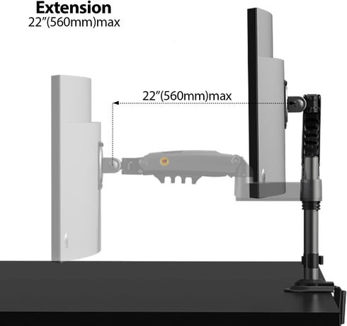 NB North Bayou Monitor Desk Mount Long Arm for Monitors 4.4 to 19.8lbs, Ultra Wide Full Motion