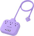 meta-ant Purple Extension Cord with 3 AC Outlets and 4 USB(2 USB-C) Ports,