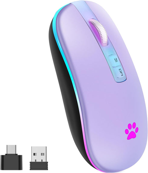 KARFUN Wireless Mouse, Backlit LED Portable Slim Computer Mouses for Laptop, PC, Computer,