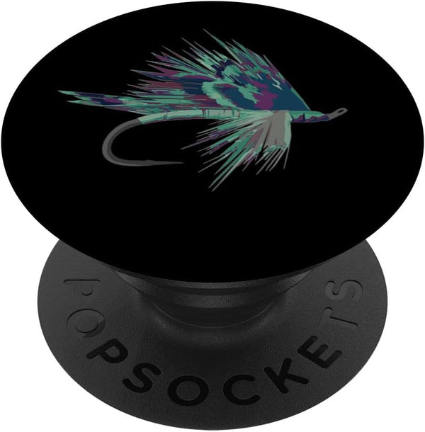 Vintage Colorful Love Fly Fishing Fly Tie Fish Art PopSockets Standard Grip