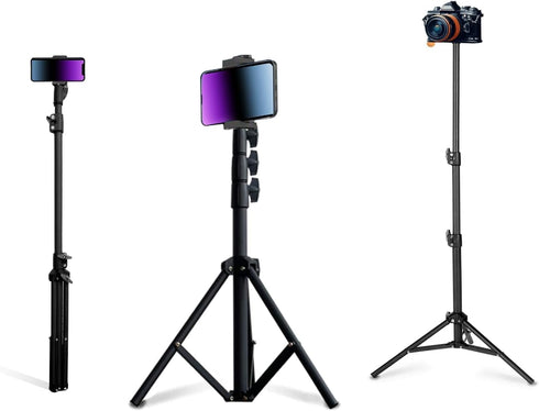 TONSNVITAE Adjustable 47.2" Phone Tripod & Selfie Stick, Camera Tripod Stand with Phone