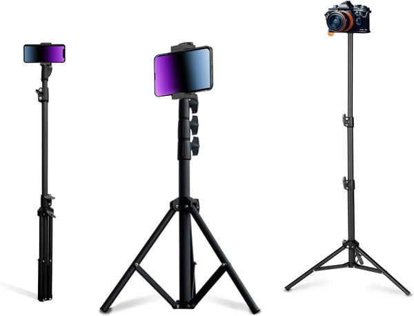 TONSNVITAE Adjustable 47.2" Phone Tripod & Selfie Stick, Camera Tripod Stand with Phone