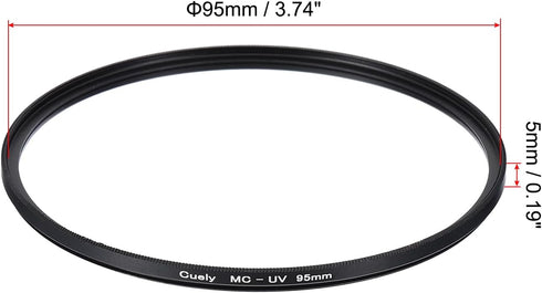 MECCANIXITY MC UV Lens Filter Camera Protection Filter with Multi-Layer Coatings 95mm HD Hydrophobic Scratch Resistant for Camera Photography Lens 1 Pcs