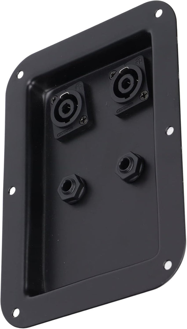 Yoidesu Speaker Junction Box, 4 Core Socket Jack Plate Dual 6.35 Plug Connector for 12 Inch 15 Inch Stage Speaker