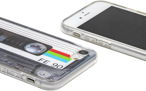 80s Retro Tape Cassette Soft Back Cover Phone Case for iPhone 7, 8, SE 2020/2022 - Compatible & Stylish!