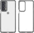 Itskins HYBRID CLEAR Case for Moto Edge 2021, Slim Hybrid Protective Phone Cover, Anti-Yellowing Shockproof - Black and