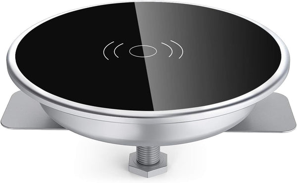 i.VALUX Recessed Desk Wireless Charger,15W Fast Flush Mount Qi Charging Pad,Hidden Desk Grommet
