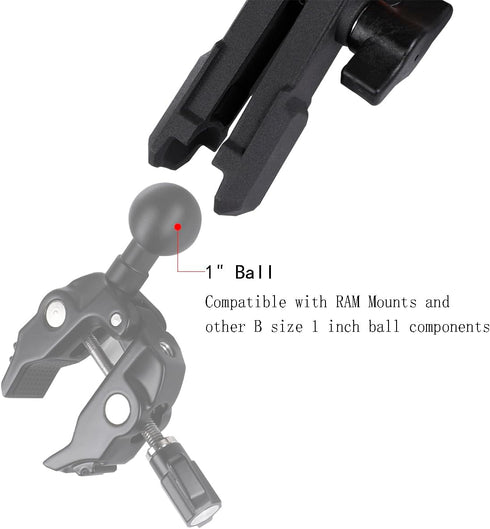 Double Socket Arm Aluminum Alloy Long Arm Full Length 5.9", Compatible with RAM Mounts and Motorcycle/Bike/Car