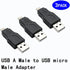 USB 2.0 Adapter A Male to Micro Male, Black (3 Pack) USB A Male to Micro Male Adaptor