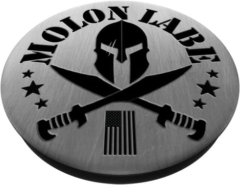 Epic Patriotic 2A US Flag Spartan Helmet Molon Labe PopSockets Standard PopGrip