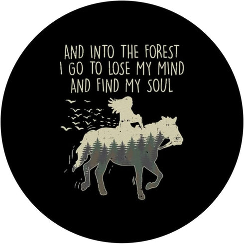Into The Forest I Go Horseback Riding Girls Women Gift, PopSockets Swappable PopGrip