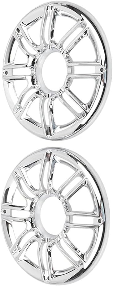 MACHSWON Chrome Motorcycle 6" Speaker Grill Accent Trim Cover, Compatible with Harley Touring Electra Glide 1998-2013
