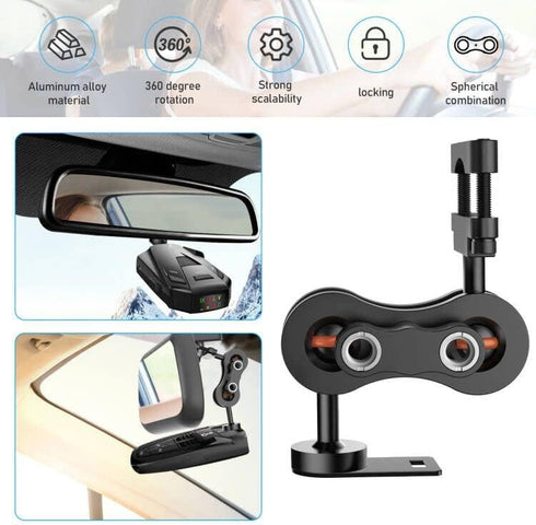 Radar Detector Mount, Aluminum Rearview Mirror Rod Bracket for Cobra iRadar ESD SPX RAD 480i 450 380 7800BT