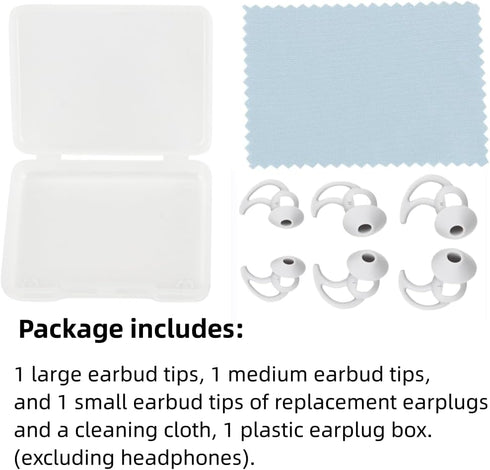 Silicone Earbud Tips, Replacement Compatible with Bose QuietComfort I and Sport Earbuds, 3 Pairs