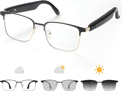 GenXenon Bluetooth Audio Smart Glasses, Blue Light Glasses for Women Men,Open Ear Sound