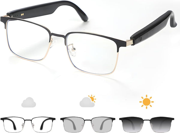GenXenon Bluetooth Audio Smart Glasses, Blue Light Glasses for Women Men,Open Ear Sound