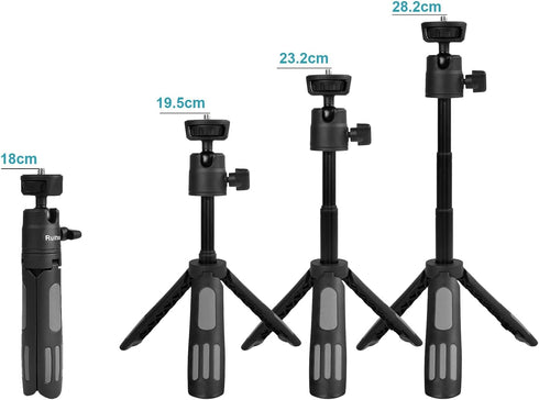 Phone Tripod Stand, Ruittos Vlogging Tripod, Selfie Stick for iPhone, Webcam, Portable Mini