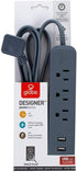 Globe Electric 78257 Designer Series Power Strip, Rose, 3 Outlet