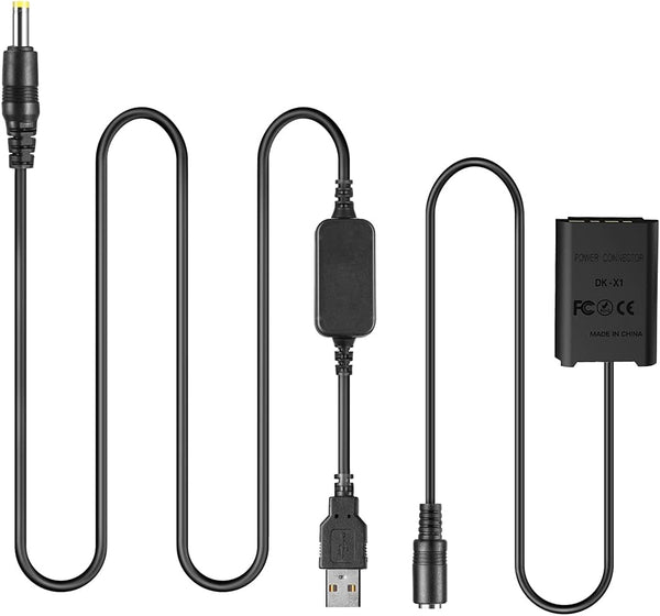 USB Cable AC-LS5 Drop Voltage Cable 5V-4.2V Camera Adapter + DK-X1 DC Coupler NP-BX1, NPBX1 Dummy Battery for Sony