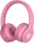 Shop Pink Bluetooth/Wired Headphones for Kids - Over Ear, Volume Limited 85/110dB, Foldable, AUX Mic for School &