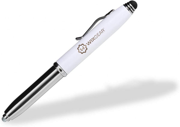 WixGear 3-in-1 Stylus Pen with LED Flashlight and Pen for Touch Screens (White)