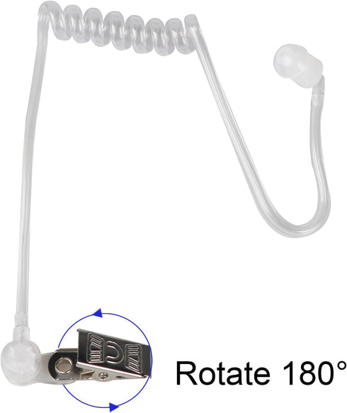 Walkie Talkie Earpiece with Mic PTT, 2 Pin Covert Acoustic Tube for Baofeng UV-5R, 2 Pack