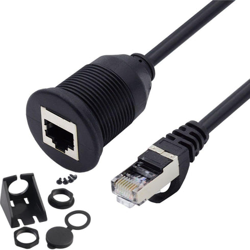 chenyang CAT6 RJ45 Flush Mount Male to Female LAN Ethernet Network Extension Cable for Dashboard Panel