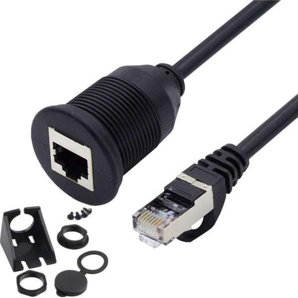 chenyang CAT6 RJ45 Flush Mount Male to Female LAN Ethernet Network Extension Cable for Dashboard Panel