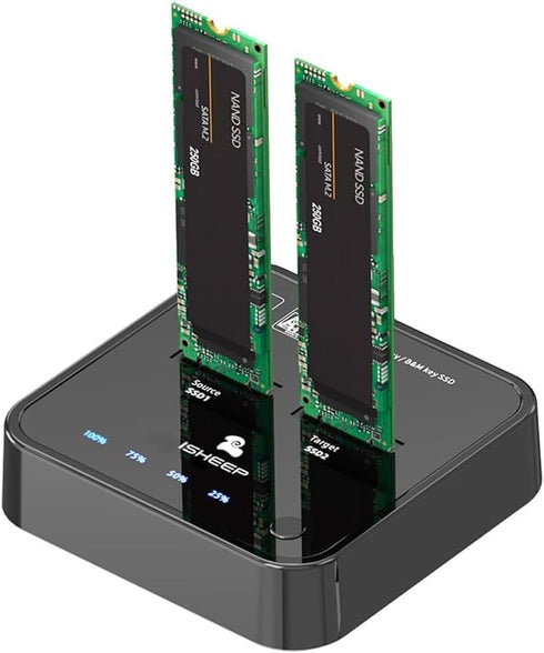 isheep M.2 SATA SSD Docking Station, USB 3.1 (5Gbps) Offline Cloner & Duplicator,