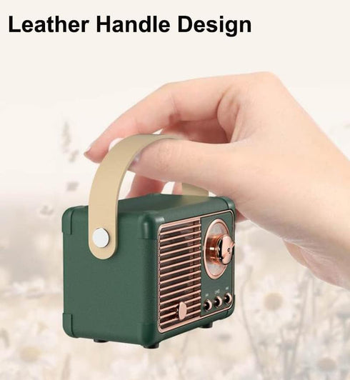 Retro Mini Wireless Bluetooth Speaker, Portable Bluetooth Speaker with Crystal Clear Stereo Sound, Rich Bass for