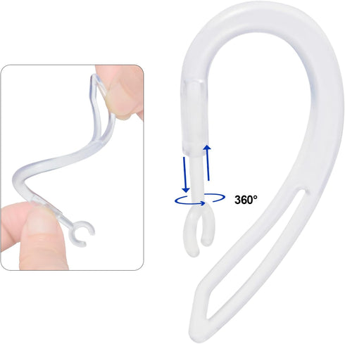 Replacement Ear Hooks for Bluetooth Headset, Universal Two Way Radio Earpiece, Small Clamp Ear Loop Clips, Clear, 6Pcs
