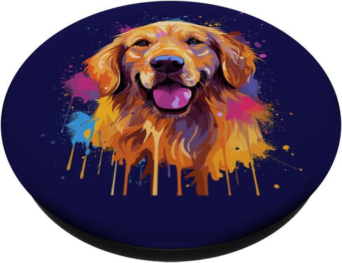 Golden Retriever Dog Portrait PopSockets Swappable PopGrip - Goldie Dog Mom Graphic