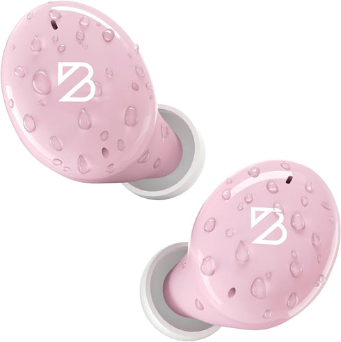 Tempo 30 Pink Wireless Earbuds for Small Ears, Comfortable Bluetooth Ear Buds for Women and Men, Sweatproof, Long