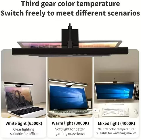 HDView Dimming Monitor Light Bar, Computer Monitor Lamp, No Glare Eye-Care LED Screen Bar, Touch Control USB Reading