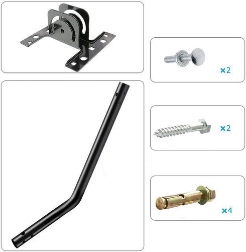 Adjustable Satellite Dish Antenna Mast 1 Inch for Roof or Wall Installation, Weatherproof J Pole Mounting