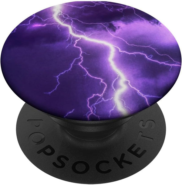 Purple Sky Blue Lightning Thunder Storm PopSockets Standard PopGrip